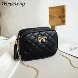 Weiyinxing Small Messenger Bag For Women 2023 Popular Lingge Embroidery Square Female Shoulder Bag Fashion Chain Ladies Crossbody Bags