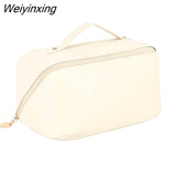 Weiyinxing Large Travel Cosmetic Bag For Women Leather Make Up Organizer Toiletry Kit Bags Female Makeup Accessories Pouch Case Storage