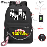 Weiyinxing Shoto Todoroki Boku No Hero Academia Book Bag Usb Charging Designer Backpack My Hero Academia Girls School Bag Mochila 0409