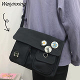 Weiyinxing Diagonal Cross Bag Youth Fashion Casual Version Ladies Large Capacity Shoulder Bag Solid Color Women Messenger Bags
