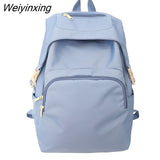 Weiyinxing Fashion Waterproof College Large-capacity Backpack Women Female Travel Solid Color Backpacks Teenage Girl School Bag Mochila