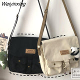 Weiyinxing Women's Canvas Bag Japanese Department Harajuku Windsuit Messenger Bag Female Korean Students Shoulder Bags