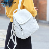 Weiyinxing Soft PU Leather Mini Backpack for Women Fashion Leisure School Bag Bookbag Travel Bag Small Backpack Mochilas Para Mujer