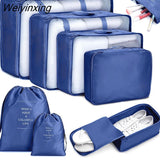 Weiyinxing Set Packing Cubes Organizer Bags For Travel Storage Makeup Luggage Drawstring Bag Bathroom Organizer Clothes Storage