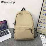 Weiyinxing Solid Color Nylon Backpacks Fashion Women Backpack Men Big Schoolbag Cool Bookbag Teen Student Portable Laptop Bagpack