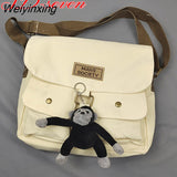 Weiyinxing Women's Canvas Bag Japanese Department Harajuku Windsuit Messenger Bag Female Korean Students Shoulder Bags