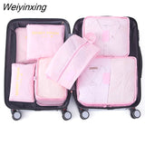 Weiyinxing Set Packing Cubes Organizer Bags For Travel Storage Makeup Luggage Drawstring Bag Bathroom Organizer Clothes Storage