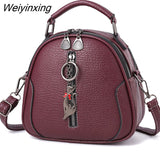 Weiyinxing Leather Round Handbag Shoulder Bag Fashion Womens Crossbody Bags Ladies Totes Messenger Bags Purses Handbags Satchels