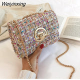 Weiyinxing color Flap Armpit bag 2023 Winter New High-quality Woolen Women's Designer Handbag Chain Shoulder Messenger Bag Purses