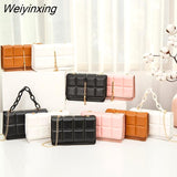 Weiyinxing Leather Shoulder Bags for Women 2023 Fashion Texture Chain Rhomboid Crossbody Bags Summer Trend Handbags Phone Bag Hand Bags