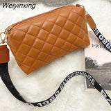 Weiyinxing New Small Messenger Bag for Women Trend Lingge Embroidery Fashion Ladies Shoulder Crossbody Bags Casual Mobile Phone Bag