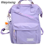 Weiyinxing Women Laptop Waterproof Nylon Bag Girl Cute Travel Green Backpack Female Mommy Bag Fashion Ladies College Backpack Kawaii