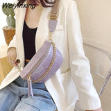 Weiyinxing Women's Fanny Pack High Quality Waist Bag Thick Chain Shoulder Crossbody Chest Bag Female Belt Bag Designer Brand Handbag