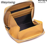 Weiyinxing Cowhide Women Wallets Female Genuine Leather Purses RFID Card Holders Small Portable Coin Purse Large Capacity Money Bag 911