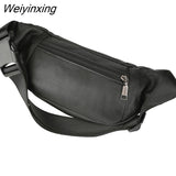 Weiyinxing Men Retro Genuine Leather Waist Bags High Quality Cowskin Strap Fanny Pack Casual Hip Purse Cowhide Travel Chest Bags