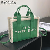 Weiyinxing Bag for Women Winter Designer Lamb Wool PU Fashion Letters Handbags Women's Luxury Shoulder Crossbody Bags Handbag Totes