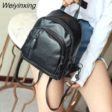 Weiyinxing Women's Backpack PU Leather Travel Shoulder Bag Shoulder Bag Girl Multifunctional Small School Backpack for Women