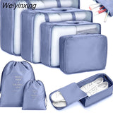 Weiyinxing Set Packing Cubes Organizer Bags For Travel Storage Makeup Luggage Drawstring Bag Bathroom Organizer Clothes Storage