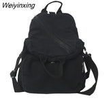 Weiyinxing Canvas Vintage Backpack Fashion Women Laptop Bags Brown Trendy Lady Small Backpack Girl Travel School Bag College Student