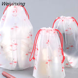 Weiyinxing L Cloth Bag Waterproof Drawstring Bags for Packing Kids Girls String Bag for Replaceable Shoes Storage Cute Pouch Rope Bag