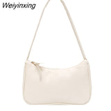 Weiyinxing New Women's Fashion Handbags Retro Solid Color Totes Bags PU Leather Shoulder Underarm Bag Casual Women Shoulder Bag