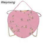 Weiyinxing Sale Sweet Lace Round Handbags High Quality PU Leather Women Crossbody Bags for Women 2023 Small Fresh Flower Chain Shoulder