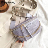 Weiyinxing Women's Fanny Pack High Quality Waist Bag Thick Chain Shoulder Crossbody Chest Bag Female Belt Bag Designer Brand Handbag