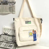 Weiyinxing Men Messenger Bag Fashion Women Handbag Shoulder Bag Large Capacity Canvas Bag Cartoon Student School Bags Tote Tool Pouck