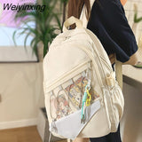 Weiyinxing Women Mesh Waterproof College Backpack Girl Boy Cute Net School Bag Lady Men Laptop Student Fashion Female Travel Book Bags