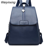 Weiyinxing The New Women Backpack Large Capacity School Bags for Teenagers Girls Leather School Backpack Lady Shoulder Bag Sac A Dos