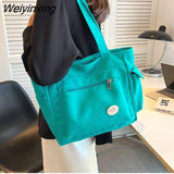 Weiyinxing Capacity Canvas Bag For Women 2023 New Simple And Versatile College Students' Make-up Shoulder Bags Small Crowd Tote