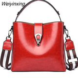Weiyinxing Layers Casual Handbag Genuine Leather Shoulder Bags for Women 2023 Luxury Ladies Bucket Crossbody Bag Designer Female Tote Sac