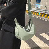 Weiyinxing Women's Fashion Handbags Retro Solid Color Crossbody Bag PU Leather Underarm Hobos Bag Casual Female Tote Canvas Shoulder Bags