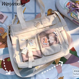 Weiyinxing Canvas Women Handbags Shoulder Bags Nylon Ladies Tote Messenger Bag Oxford Handbag Cross body Bags for Girls Satchels