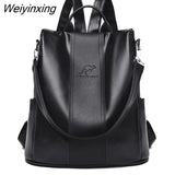 Weiyinxing Women Backpack Female High Quality Soft Leather Book School Bags For Teenage Girls Sac A Dos Travel Back pack Rucksacks Mochilas