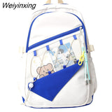 Weiyinxing Women Mesh Waterproof College Backpack Girl Boy Cute Net School Bag Lady Men Laptop Student Fashion Female Travel Book Bags