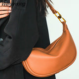 Weiyinxing Capacity Genuine Leather Shoulder Crossbody Bag for Women Fashion Solid Color Cow Genuine Women Handbag Luxury Ladies Tote