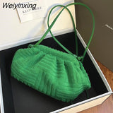 Weiyinxing Women Fashion Towel Embossed Clutch Bag Handbag Clutch Bag Large Capacity Striped Versatile One-Shoulder Messenger Bag
