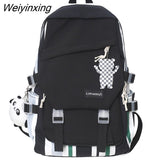 Weiyinxing Colorful Striped Women Backpack Female Waterproof Patchwork School Bag Travel Rucksack Teenage Girls Cute Backpacks Students
