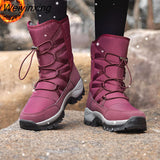 Weiyinxing Women Boots Mid-Calf Winter Shoes Snow Boots Casual Watarproof Platform Heels Botas Mujer 2023 New Long Boots Female