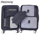Weiyinxing Set Packing Cubes Organizer Bags For Travel Storage Makeup Luggage Drawstring Bag Bathroom Organizer Clothes Storage