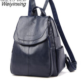 Weiyinxing Designer Backpacks Women Leather Backpacks mochila School Bag for Teenager Girls Travel Backpack Retro Bagpack Sac a Dos