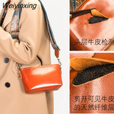 Weiyinxing Solid Color Genuine Leather Small Shoulder Corssbody Bag for Women 2023 Luxury Cow Leather Ladies Handbag and Purses Sac