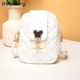 Weiyinxing Women Mini Shoulder Bag Tassel Embroidery Cover Female Mobile Phone Bag Fashion Shoulder Bag Ladies One Shoulder Messenger Bag