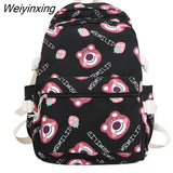 Weiyinxing Women Cartoon Laptop Cute Printing School Bag Female Waterproof Fashion Girl Travel Nylon Book Bags Lady College Backpack Trendy