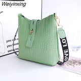 Weiyinxing Shoulder Bags For Women 2023 New Bucket Casual Crossbody Bags For Women Leather Solid Color Simple Handbags Women'S Bag
