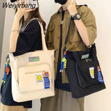 Weiyinxing Men Messenger Bag Fashion Women Handbag Shoulder Bag Large Capacity Canvas Bag Cartoon Student School Bags Tote Tool Pouck