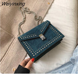 Weiyinxing Chain Rivet Lock Designer Crossbody Bags For Women Luxury Handbags Travel Red Shoulder Messenger Bag Ladies Small Flaps 2023