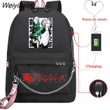 Weiyinxing Revengers Valhalla Chifuyu Matsuno School Bags for Teenager Girls School Backpack Bag Usb Charging Bookbag Mochila Escolar