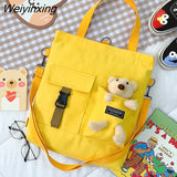 Weiyinxing Cartoon Tote Bag Canvas Handbag Shopping Bag Super Cool Handbags Shoulder Bags for Girl Book Bags Bolsa Feminina Mochila